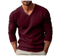 Pull Chaud Homme Tricot- Pull Col V Manche Longue Décontracté Coupe Slim Fin Grande Taille Sweater Chic Et Élégants Tous Les Jours Tempérament Passe-Partout De Travail Chandail