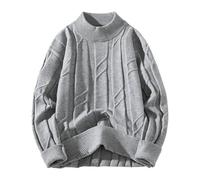 Pull Chaud Homme Tricoté Col Rond Et Manches Longues, Sweater en Maille Fine Casual Pullover Vintage Sweat Pulls Respirant T-Shirt Couleur Unie Sport Pull-Over Chemise Chandails Automne Et Hiver