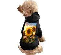 Pull chaud pour chien et chat, manteau d'hiver pour chien et chat de petite et moyenne taille avec capuche - Vêtements doux pour animaux de compagnie TP-2XL - Pour temps froid - Beau tournesol pour