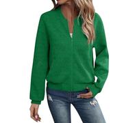 Pull Chemise Femme 2 en 1 Frange Gilet Jacquard Polaire Saison Veste Grande Taille Hiver Sweet Capuche Élégant Cardigan Maille Mariage Veste en Tricot Femme Vert M
