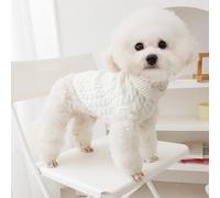 Pull Chien Petite Taille, Pull-Overs pour Chiens à Col Roulé, Manteau Chiot par Temps Froid, pour Petits Chiens et Chats(White,Large)