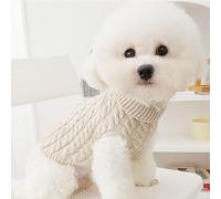 Pull Chien Petite Taille, Pull-Overs pour Chiens à Col Roulé, Manteau Chiot par Temps Froid, pour Petits Chiens et Chats(Beige,Large)