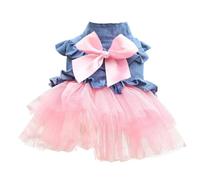 Pull Chien Robe Confortable for Animaux de Compagnie, Jupe Mignonne for Chien, vêtements à la Mode for Chiot, sans Manches(Pink,S)