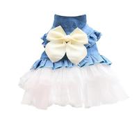 Pull Chien Robe Confortable for Animaux de Compagnie, Jupe Mignonne for Chien, vêtements à la Mode for Chiot, sans Manches(White,L)