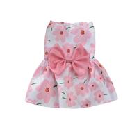 Pull Chien Robe de Princesse for Chien, imprimé Mignon, avec nœud Papillon, Jupe Chat Doux, vêtements d'été Fins for Animaux Compagnie, fête Mariage, for toutous(Pink,XL)