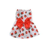 Pull Chien Robe de Princesse for Chien, imprimé Mignon, avec nœud Papillon, Jupe Chat Doux, vêtements d'été Fins for Animaux Compagnie, fête Mariage, for toutous(Red,S)