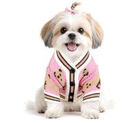 Pull Chien Saint Valentin Pull pour Chien Tricot Pulls Chiens Petite Taille Chaud Vetement Chiens Ours Pulls Petit Chiot Cardigan pour Chiot Manteau Chiots Pull-Over (Rose,XS)