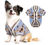 Pull Chien Saint Valentin Pull pour Chien Tricot Pulls Chiens Petite Taille Chaud Vetement Chiens Ours Pulls Petit Chiot Cardigan pour Chiot Manteau Chiots Pull-Over (Bleu,XS)