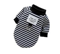 Pull Chien Sweat à Capuche for Chien, vêtements Chauds for Petits Chiens, Chaton, Chiot, Costumes for Animaux de Compagnie, Chemise rayée, Automne et Hiver(Black,S)