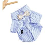 Pull Chien Vêtements for Chiens, Chemises rayées avec nœud Papillon, vêtements for Chats, Petits, Fins, Bleus, à la Mode, Produits for Animaux de Compagnie, été(Blue,M)