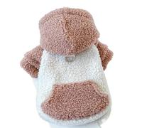 Pull Chien Vêtements for Chiens Pull d'hiver à Capuche avec Boucle vêtements for Animaux de Compagnie for Petits Manteau Chaud(Pink,L-Suit 4.5-6kg)