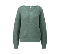 Pull chiné à col en V femme QS Turquoise XL