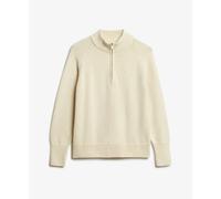 Pull classique Ã col zippÃ© coton femme Superdry Beige XL