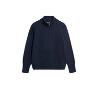Pull classique à col zippé coton femme Superdry Bleu M