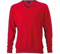 Pull classique col V - HOMME - JN659 - rouge XXL