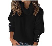 Pull Col Camionneur Femme À Manches Longues Léger Coupe Classique Couleur Unie Grandes Tailles Elástique Chandails Pull Femme Chic Et Elegant Sweatshirt Moderne Confortable Décontractée Mode