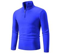 Pull Col Camionneur Homme Pull en Laine Hiver Chaud, Pullover avec Demi-Fermeture Loisirs Ajustement Confortable Pulls Travail Tricot Fin Tissus MéLangéS Sweater Mode Simple Classique