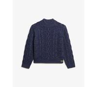 Pull col cheminÃ©e torsadÃ© femme Superdry Bleu L