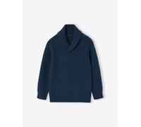 Pull col montant croisé garçon bleu océan 6A