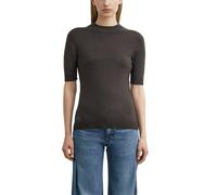 Pull col montant en maille fine manches courtes femme COMMA Marron 44