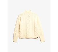 Superdry Cable High Neck Sweater Blanc M Femme