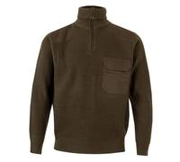 Pull col montant zippé - VL101 - Vert kaki chasseur - 100% acrylique - Anti-peluche - Tailles S à 3XL S