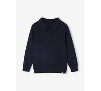 VERTBAUDET Pull Col Polo Couleur Uni Bleu Nuit 8A