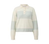 Pull col polo rayÃ© en maille fine femme COMMA Beige 48