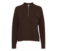 Pull col polo zippÃ© femme Pulz Jeans Sara Marron XS