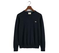 Pull col rond en coton classique - GANT - Homme - Evening blue - Coupe régulière - Graphique GANT shield brodé M