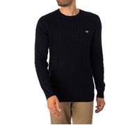 Pull col rond en coton tricoté à côtes - GANT - Evening blue - Pièce preppy pour toute garde-robe moderne XS