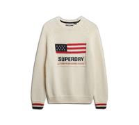 Pull col rond femme Superdry Americana Beige XL
