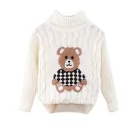 Pull Col Rond Fille, Pull Hiver Enfant Chaud, Grande Taille Respirant Manches Longues Mode Et Loisirs Hauts pour Enfant Hiver Chaud Tricot Coupe Ample Pullover Basique Col Rond Confort Sweatshirts