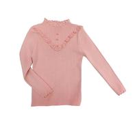 Pull Col Rond Fille Tricoté, Sweat Enfant, Respirant Hiver Chaud Grande Taille Manches Longues Chandail Confort Tricot Col Rond Hauts pour Enfant Mode Et Loisirs Basique Coupe Ample Pullover