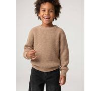 Pull col rond garçon beige chiné 10A