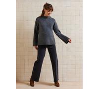 Pull col rond grossesse maille jersey avec laine anthracite 34/36