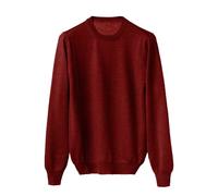 Pull col rond homme en mélange de Cachemire, Soie et Laine Mérinos Extrafine Bordeaux S