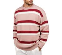 Pull Col Rond Homme, Tee Shirt Manche Longue Homme, Respirant Hiver Chaud Basique Loisirs Chandail Grande Taille Mode Et Confort Manches Longues Pullover Coupe Slim Col Rond Tricot Hauts De Travail