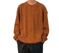 Pull Col Rond Homme, Tshirt Manche Longue Homme, Grande Taille Col Rond Hiver Chaud Coupe Slim Hauts De Travail Tricot Basique Loisirs Chandail Respirant Mode Et Confort Manches Longues Pullover