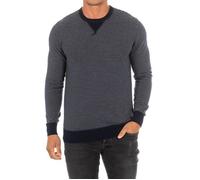 Pull col rond manches longues homme HM701761-Bleu marine-blanc