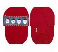 Pull col Rond pour Chats, Combinaison de Convalescence pour Chat après opération, vêtement de récupération pour Chat, Pull à Motif Festif, Rouge Vif, pour Garder Votre Compagnon au Chaud