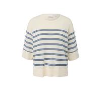 Pull col rond rayÃ© en maille fine femme COMMA Beige S