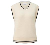 Pull col rond sans manches Ã dÃ©tails contrastÃ©s femme COMMA Beige 40