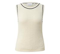 Pull col rond sans manches en maille fine Ã dÃ©tails contrastÃ©s femme COMMA Beige 42