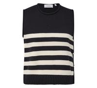 Pull col rond sans manches rayÃ© Ã boutons dÃ©coratifs femme COMMA Bleu 38