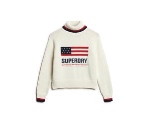 Pull Col roulÃ© femme Superdry Americana Beige M