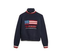Pull col roulé maille femme Superdry Americana Bleu S