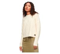 Pull col roulé en grosse maille SUPERDRY - Blanc - Femme - Col roulé XL