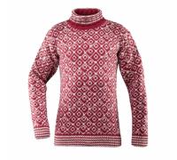 Pull col roulé en laine norvégienne Devold rouge Svalbard XS