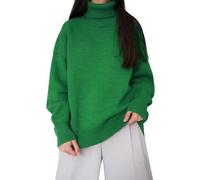 Pull Col Roulé Femme Ajusté À La Taille, Pull Fin Oversize Femme, Sweater Tricoté Manche Longue Pullover Large Polyvalent Haut Uni Décontracté Nouveau Tunique Maison Extérieur Quotidiennes Haut